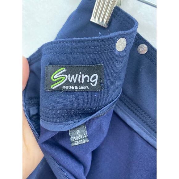 Swing‎ Bette & Court Navy Blue Box Pleat Golf Stretch Navy Skort Sz 8 - Picture 3 of 7
